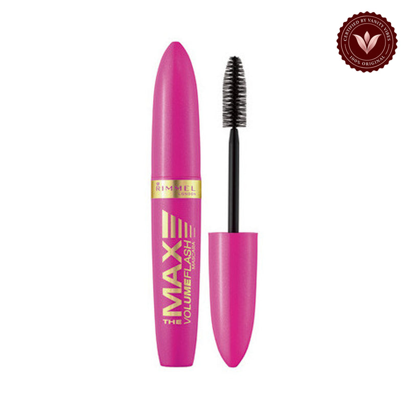 Rimmel The Max Volume Flash Waterproof Mascara Black product on white background