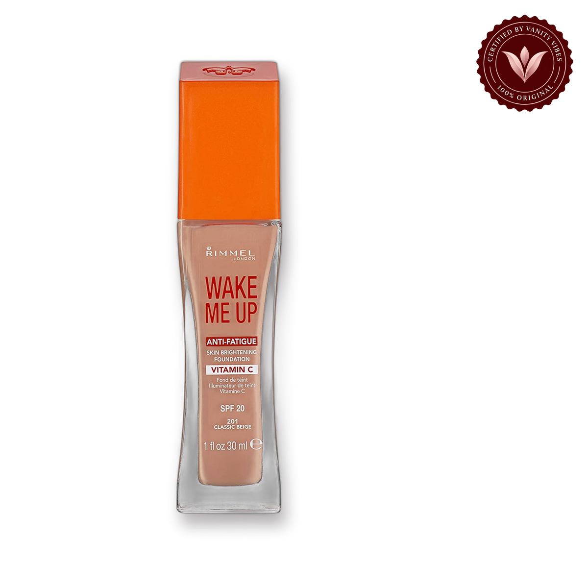 RIMMEL WAKE ME UP ANTI FATIGUE FOUNDATION SPF 15 201 CLASSIC BEIGE 30ML — product image 1
