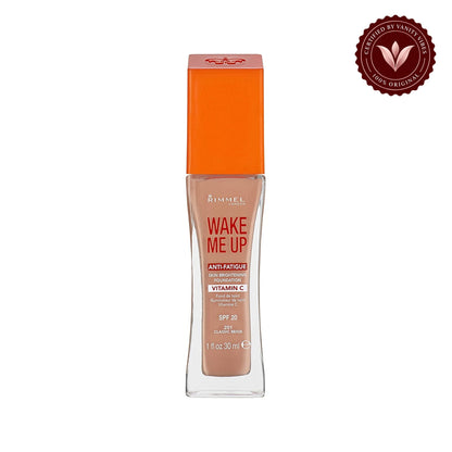 RIMMEL WAKE ME UP ANTI FATIGUE FOUNDATION SPF 15 201 CLASSIC BEIGE 30ML — centered front product image