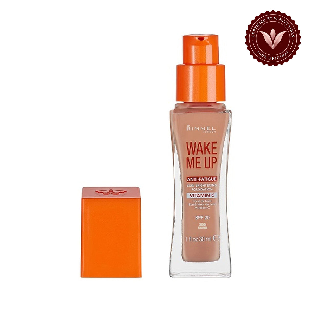 Rimmel Wake Me Up Foundation 300 Sand 30Ml — centered front product image
