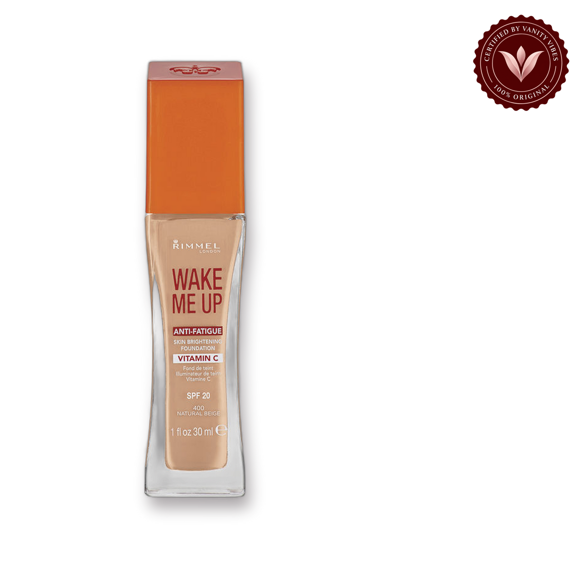 Share: 0 Rimmel London Wake Me Up Foundation - 400 Natural Beige — product image 1