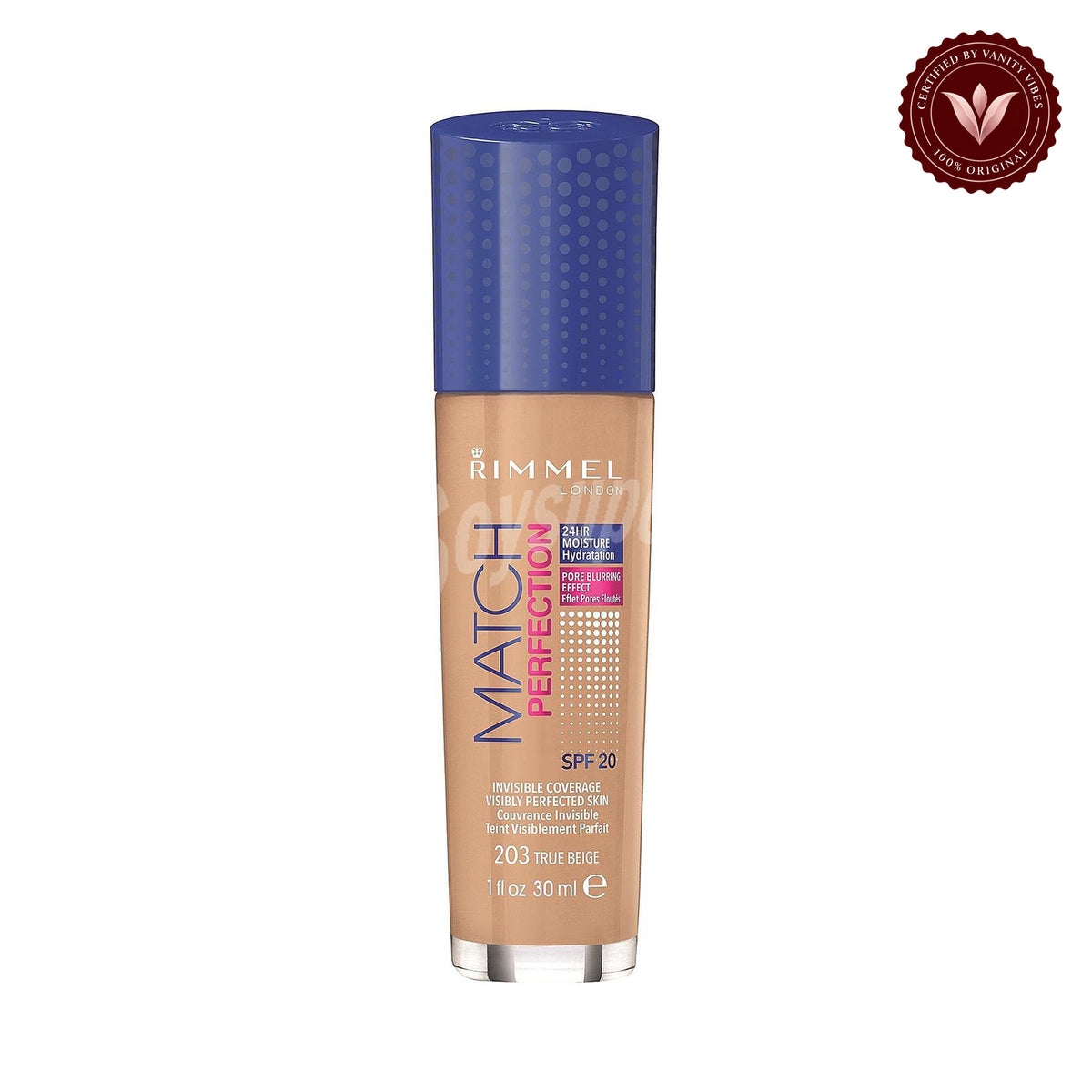 Rimmel Match Perfection Foundation-True Beige 203 product on white background