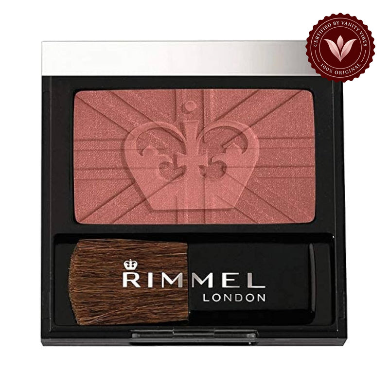 Rimmel Lasting Finish Soft Colour Blush 220 Madeira, open compact with brush