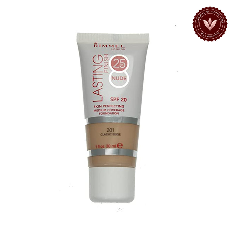 Rimmel Lasting Finish Nude Foundation - 201 Classic Beige product on white background