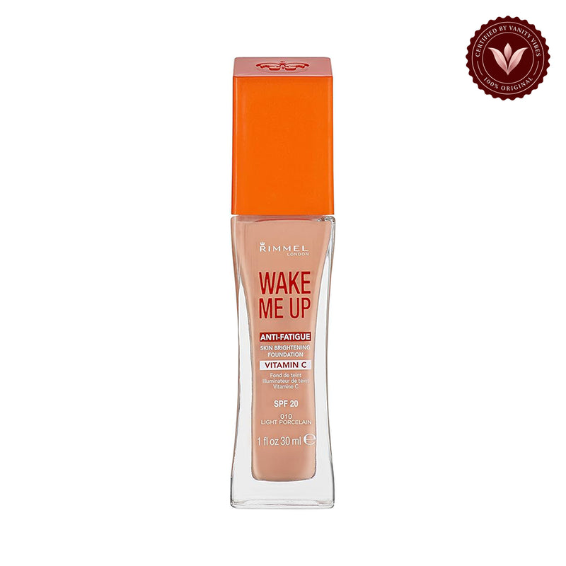 Rimmel london Wake Me Foundation 010 Light Porcelain 30 ML product on white background
