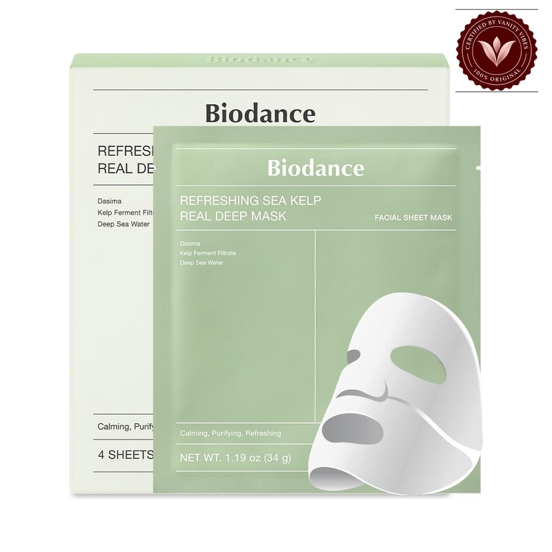 Biodance Refreshing Sea Kelp Real Deep Mask – 1 Sheet on a clean white background with Vanity Vibes badge