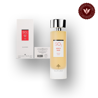 Ibrahim Al Qurashi PROUD DOSE – SPICY OUD Ibraq Perfumes – إبراق front box and bottle | Vanity Vibes Pakistan