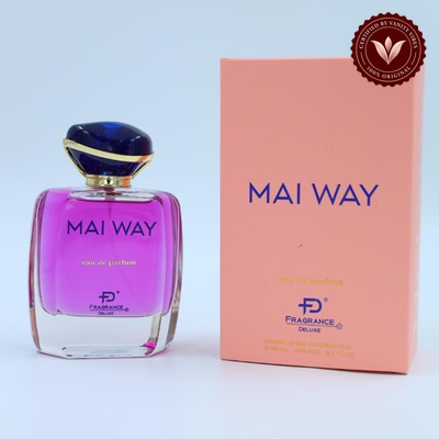 FRAGRANCE DELUXE MAI WAY EDP 100ML front box and bottle | Vanity Vibes Pakistan