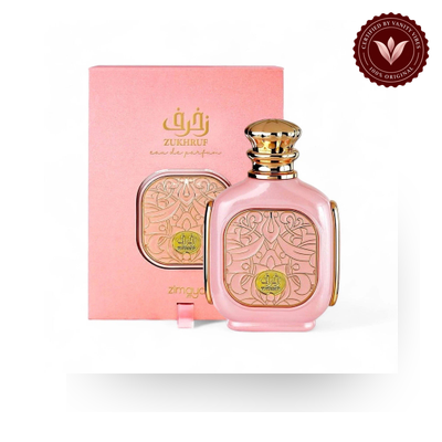 Zimaya Zukhruf Pink Women's EDP 100ml box and bottle