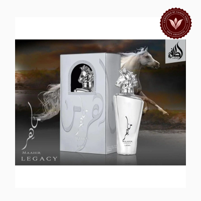 Lattafa Maahir Legacy 100ml bottle view | Vanity Vibes Pakistan