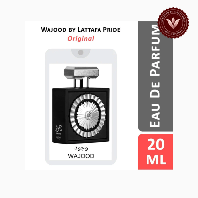 Lattafa Wajood 20ml perfume bottle view | Vanity Vibes Pakistan