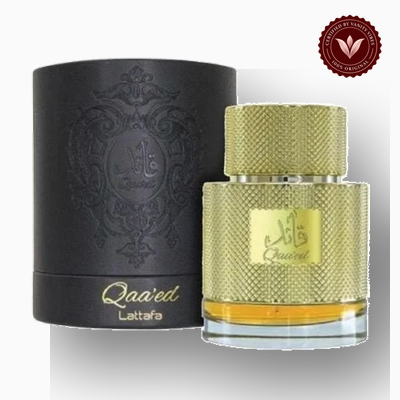 Lattafa Qaaed 100ml perfume package and bottle | Vanity Vibes Pakistan
