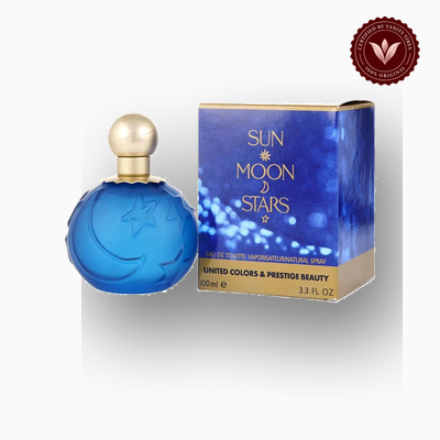 Benetton Sun Moon Stars 100ml perfume bottle close-up | Vanity Vibes Pakistan