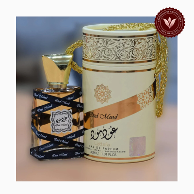 Lattafa Oud Mood 30ml bottle view | Vanity Vibes Pakistan