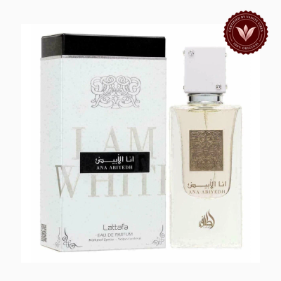 Lattafa Ana Abiyedh (I Am White) 30ml package and bottle | Vanity Vibes Pakistan