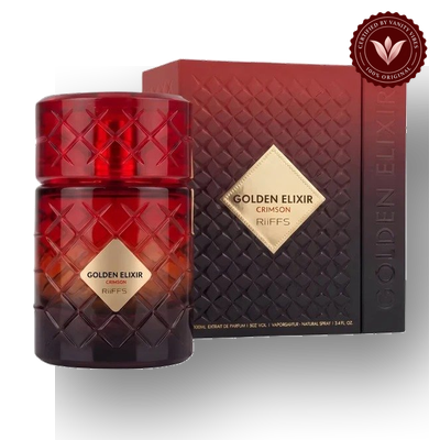 Golden Elixir Crimson by Riiffs 100ml Unisex Extrait de Parfum | Pakistan | Vanity Vibes image 1