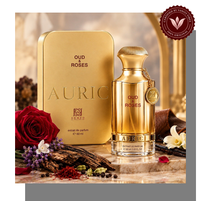 Oud & Roses Auric by Ahmed Al Maghribi 60ml Unisex EDP | Pakistan | Vanity Vibes image 1