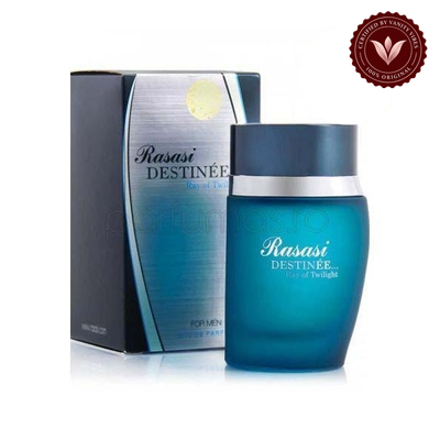 Rasasi Destinee Ray of Twilight 100ml for men - product view 1 with Vanity Vibes badge