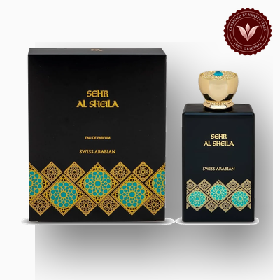 Swiss Arabian Sehr Al Sheila 100ml Eau de Parfum bottle and box