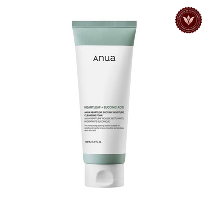Anua Anua Heartleaf Succinic Moisture Cleansing Foam 150ml — Vanity Vibes branded product photo 1