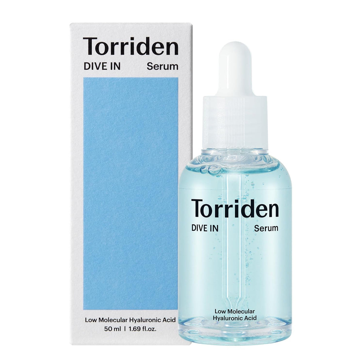 Torriden Dive In Low Molecular Hyaluronic Acid Serum 50ml front bottle on white