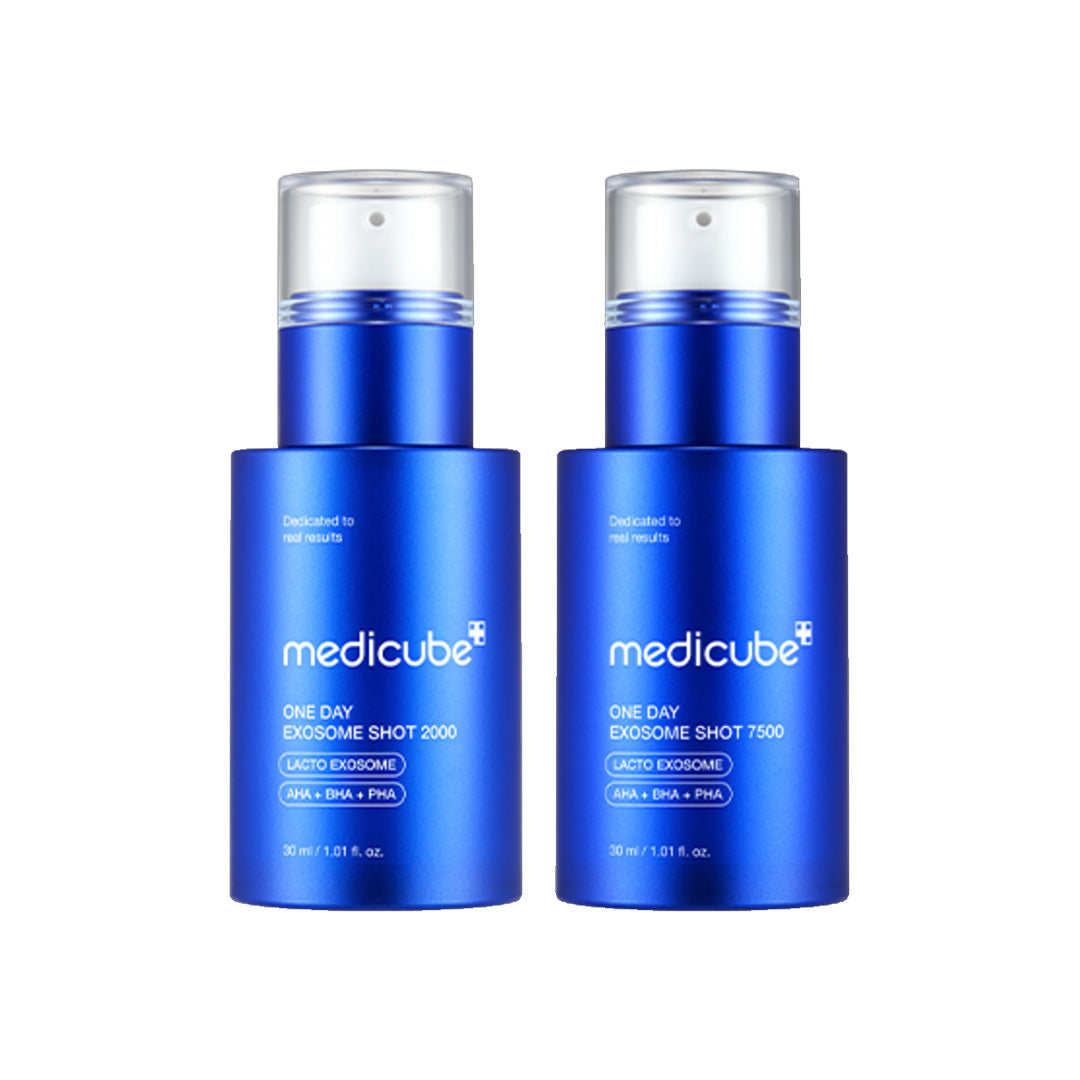Medicube One Day Exosome Shot 2000 and 7500 ampoules