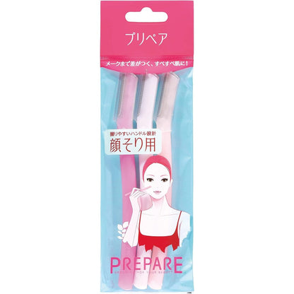 Shiseido Prepare L Type Eyebrow Razor 3-piece set front packshot