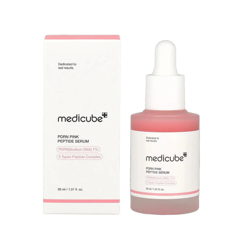 Medicube PDRN Pink Peptide Serum 30ml with box — clean alternate product image on white