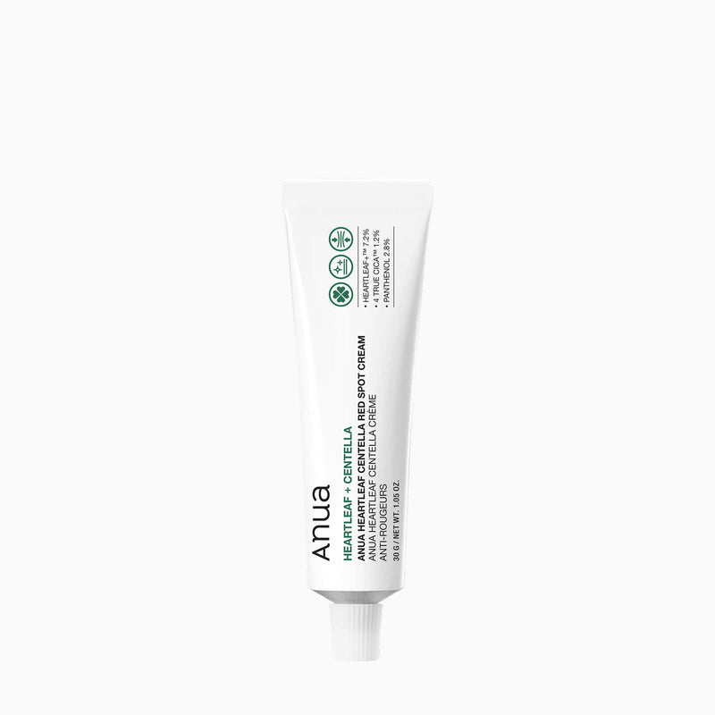 Anua Heartleaf + Centella Red Spot Cream 30 g Soothing & Redness Relief Cream (K Beauty) — clean white-background product photo, no retailer badge
