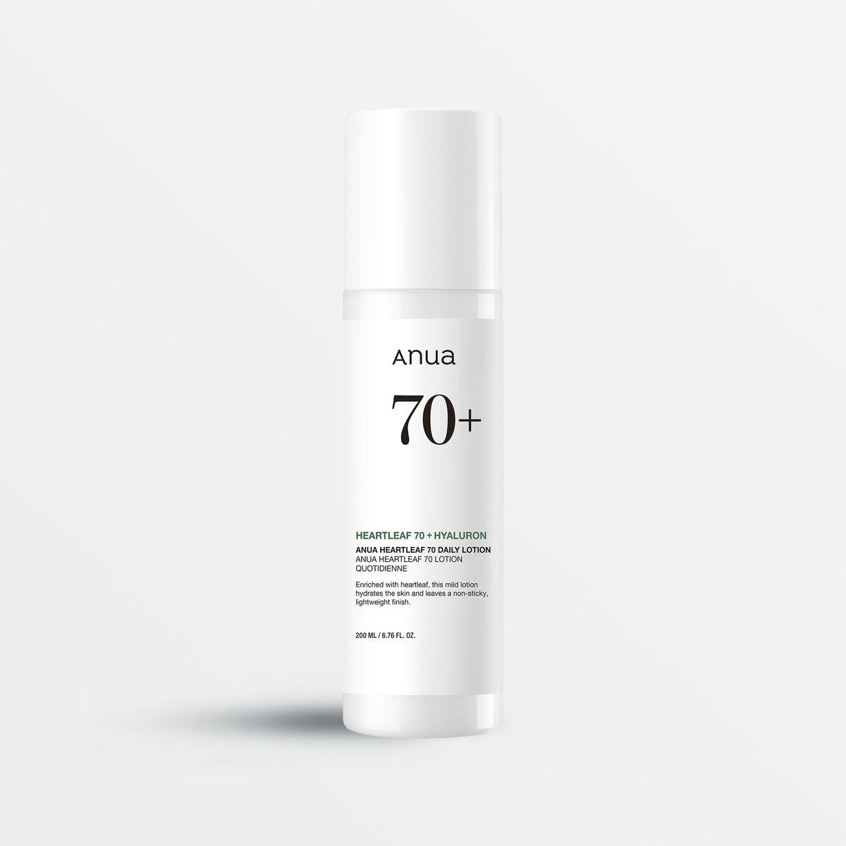 Anua Heartleaf 70+ Hyaluron Daily Lotion 200 ml Deep Hydration & Soothing Care (K Beauty) — clean white-background product photo, no retailer badge