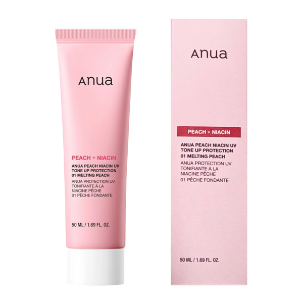 ANUA Peach Niacin UV Tone Up Protection 01 Melting Peach 50ml — clean white-background product and packaging photo