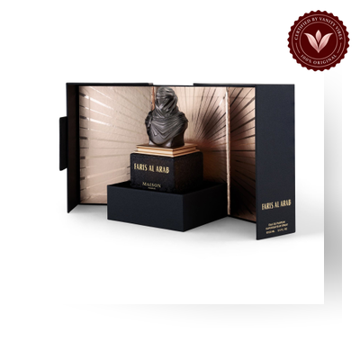 Maison Asrar fragrance with box and bottle, 400 by 400, Vanity Vibes