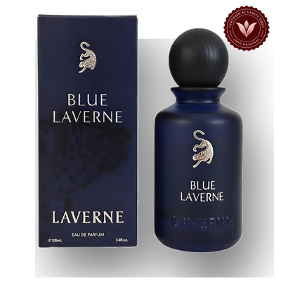 Blue Laverne by Laverne 100ml box and perfume bottle