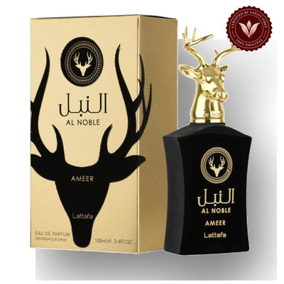 Lattafa Ameer Al Noble 100ml perfume box and bottle
