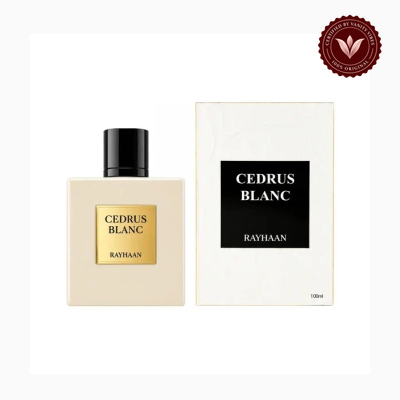 Rayhaan Cedrus Blanc 100ml perfume package and bottle | Vanity Vibes Pakistan