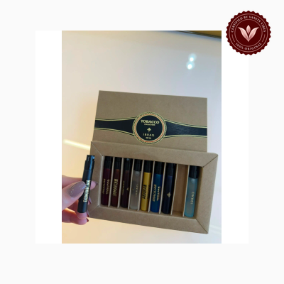 Ibrahim Al Qurashi Tobacco Collection 9 × 3ml perfume bottle view | Vanity Vibes Pakistan