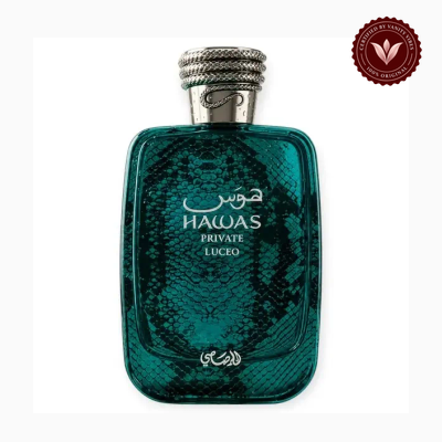 Rasasi Hawas Private Luceo 100ml perfume package and bottle | Vanity Vibes Pakistan