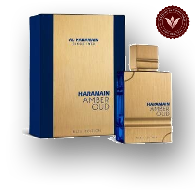 Al Haramain Amber Oud Bleu Edition 100ml box and bottle | Vanity Vibes Pakistan