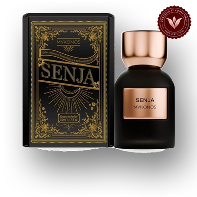 Mykonos Senja 50ml front product with box and bottle | Vanity Vibes Pakistan