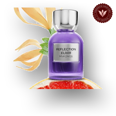 Mykonos Reflection Elixir 50ml distinct bright citrus, fruity-floral and musky fragrance view 3 | Vanity Vibes Pakistan