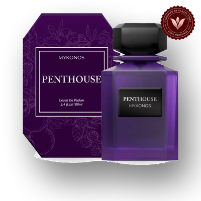 Mykonos Penthouse 100ml front product with box and bottle | Vanity Vibes Pakistan