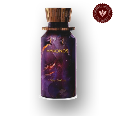 Mykonos Dark Secret 100ml bottle view | Vanity Vibes Pakistan
