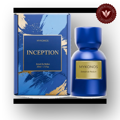 Mykonos Inception 50ml bottle and box | Vanity Vibes Pakistan