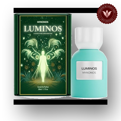 Mykonos Luminos 50ml bottle and box | Vanity Vibes Pakistan
