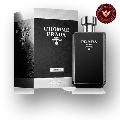 Prada L’Homme Intense 100ml box and bottle | Vanity Vibes Pakistan