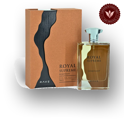 Rave Royal Supreme Dominent 100ml box and bottle | Vanity Vibes Pakistan