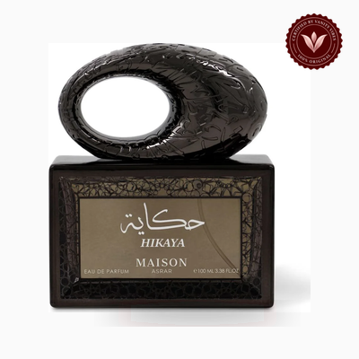 Maison Asrar Hikaya perfume bottle view | Vanity Vibes Pakistan