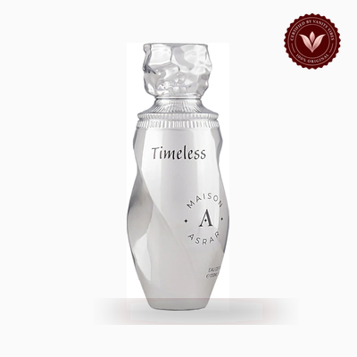 Maison Asrar Timeless 100ml perfume bottle view | Vanity Vibes Pakistan