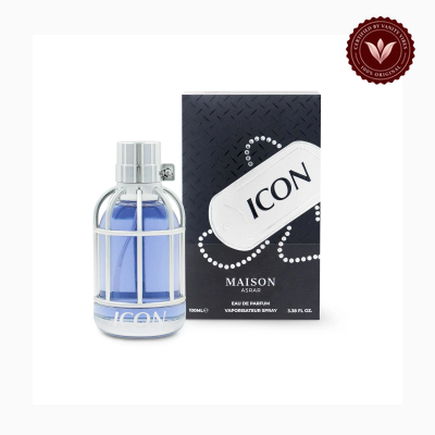 Maison Asrar Icon 100ml perfume bottle and box | Vanity Vibes Pakistan