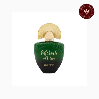 Maison Asrar Patchouli with Love 100ml perfume bottle view | Vanity Vibes Pakistan